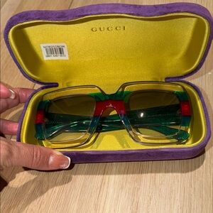 Gucci Multicolor Square Sunglasses - Green, Red, Yellow